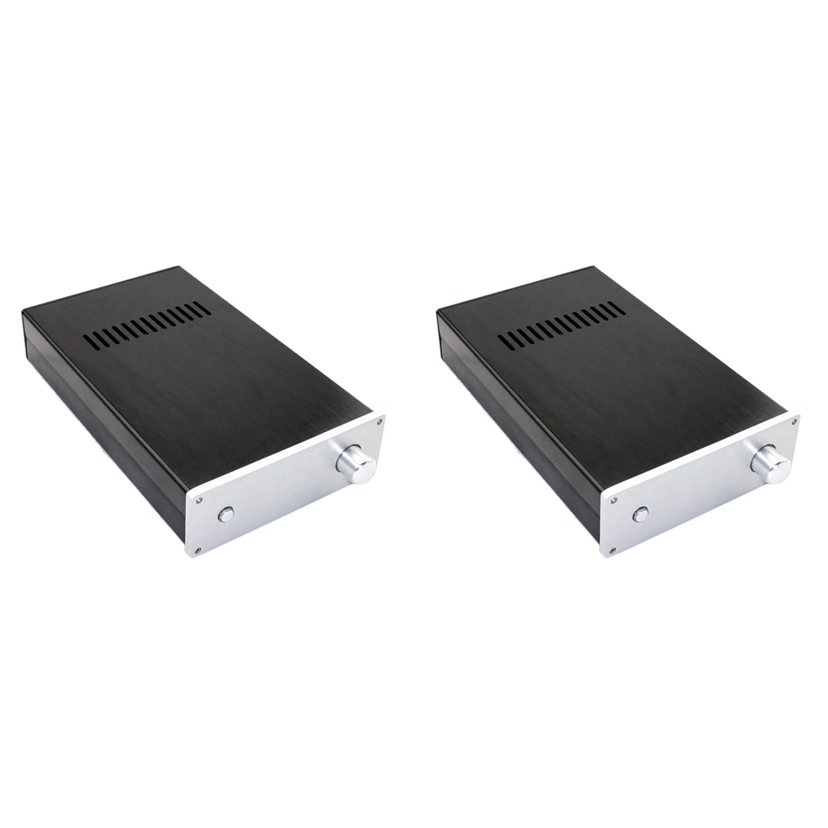 2X Amplifier Housing,LM3886 All Aluminum Amplifier Chassis DIY Audio Amplifier Housing with Power Outlet