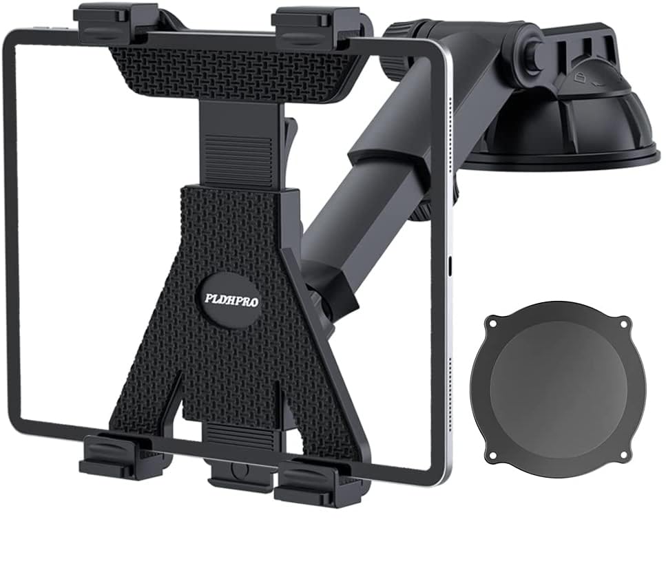 Soporte universal para iPad, con ventosa para parabrisas de tableta, cabestro con extensión de gel adhesivo ajustable para iPad/Air/iMini/GalaxyTab de 6 a 13 pulgadas, para navegación, coche, camión,
