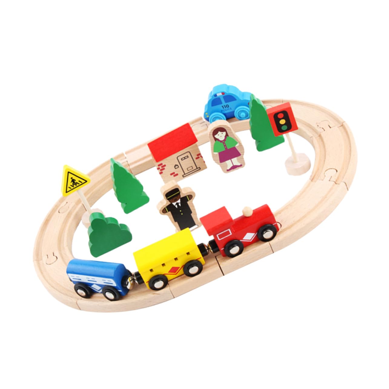 ibasenice Giocattoli Di Legno Puzzle Per Ragazzo Set Vagoni Ferroviari Faggio Continua Creatività Intelligenza Manualità Pazienza