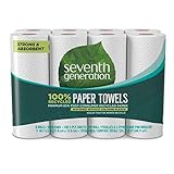 Seventh Generation Paper Towels, Strong & Absorbant, 8 Rolls, 2-Ply, 156-Sheets, 100% Recycled Paper