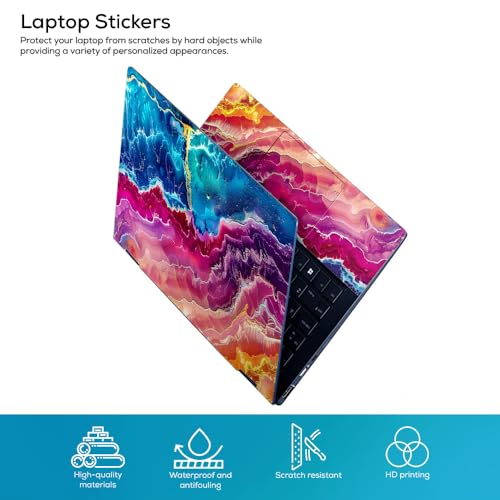 Image of Marbel D14 Top+Wrist Pad Vinyl Laptop Skin /Sticker /Cover for 14 Inches Laptops Laminated-Removable-HD Quality Compatible for Hp-Dell-Sony-Lenovo-Asus etc.(13.8x9.6 Inches)