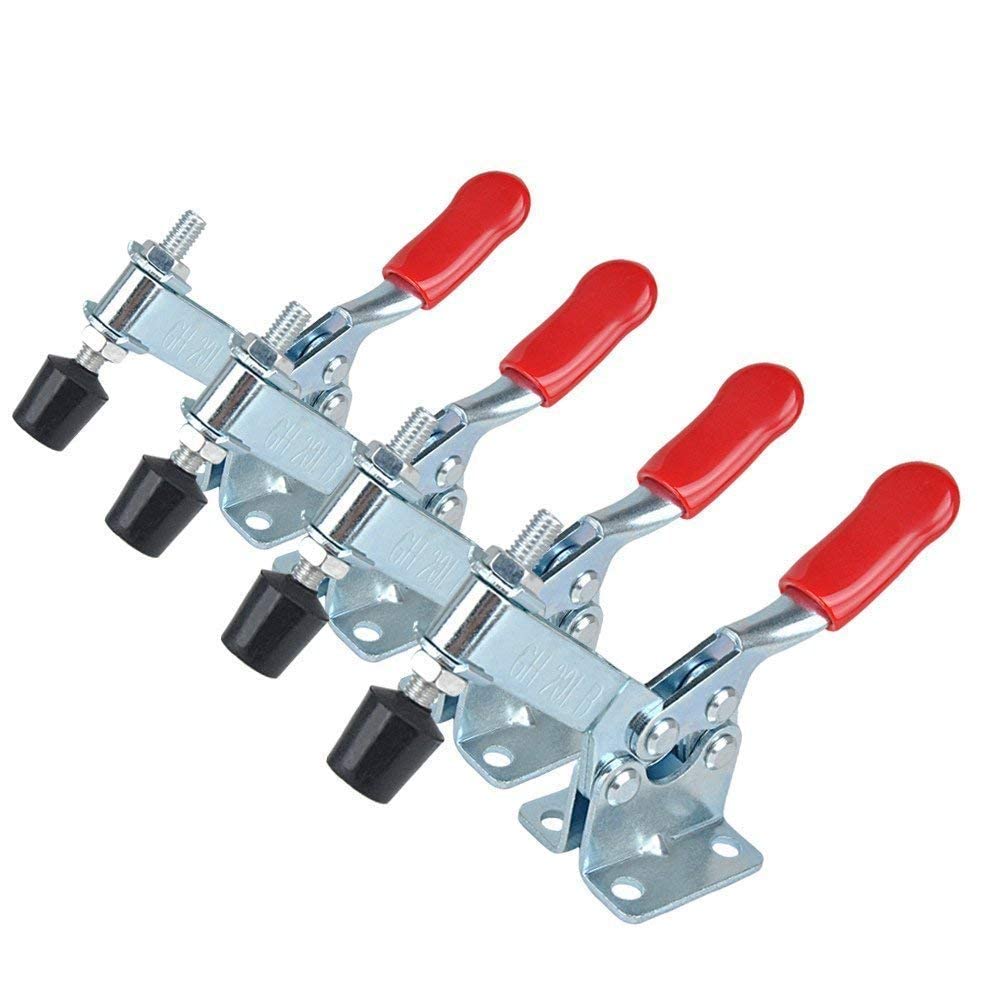 Lot de 4 pinces à bascule, pince à bascule, pince à bascule, réglable, antidérapante, à dégagement rapide, outil de serrage robuste GH-201-B Capacité de charge de 89 kg