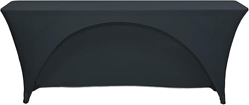 Miniatura 9 de YOUR CHAIR COVERS - Mantel elástico rectangular de elastano de 6 pies x 18 pulgadas, con espalda abierta y espalda abierta, color marfil