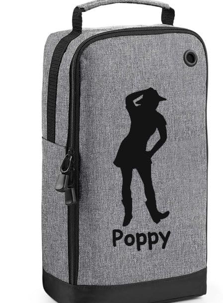 CustomLine Dance Personalised Boot/Shoe Accessory Bag custimised Gift for Her Girls Birthday Gift (Grey)