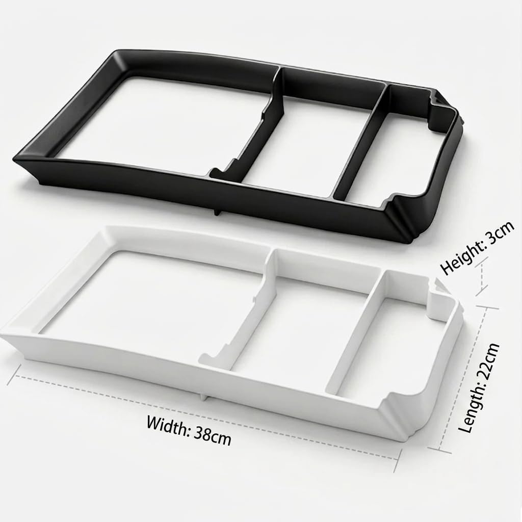 Console Storage Tray for Tesla Model Y 2025 2026 Juniper, Organizer with Integrated Glasses Holder, Dash Panel Pocket for Refresh Model Y Interior Accessories (White)