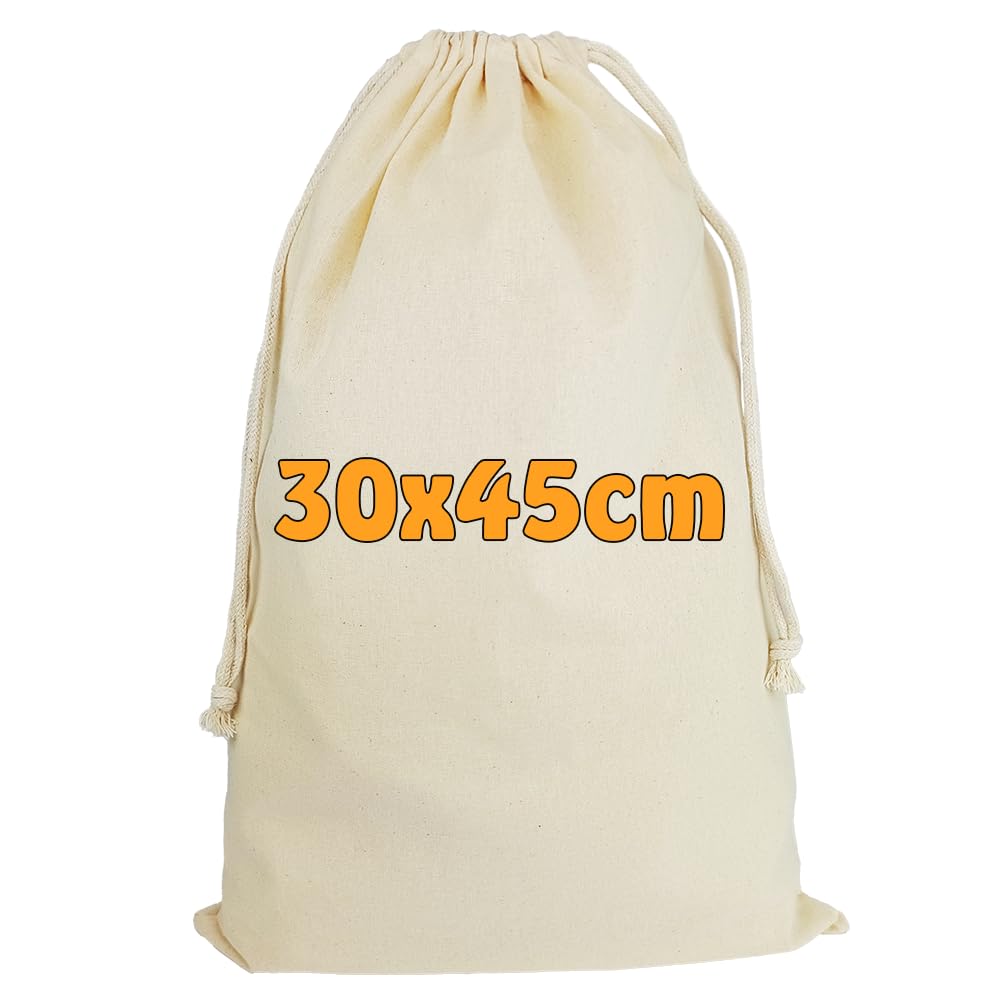 Cottonbagjoe (10, 25, 100, 250) Baumwollbeutel mit Kordelzug 30 x 45 cm – OEKO-TEX® STANDARD 100 Stoffbeutel als Aufbewahrungsbeutel für Kleidung, Schuhe & Reisen