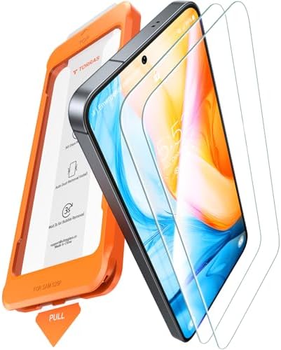 TORRAS für Samsung Galaxy S25 für Panzerglas TOP 9H+ Schutz, 2 Stück | Full Screen Schutzfolie für Samsung Galaxy S25, TOP Bruchsicherheit, Anti-Fingerabdruck, Auto-Installation