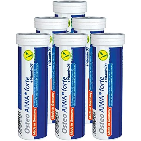 Osteo AIWA forte + Vitamin D3 60 Brausetabletten - Orangengeschmack - 1000 mg Calcium; 5,0 μg Vitamin D3; 80 μg Vitamin K1 Cover
