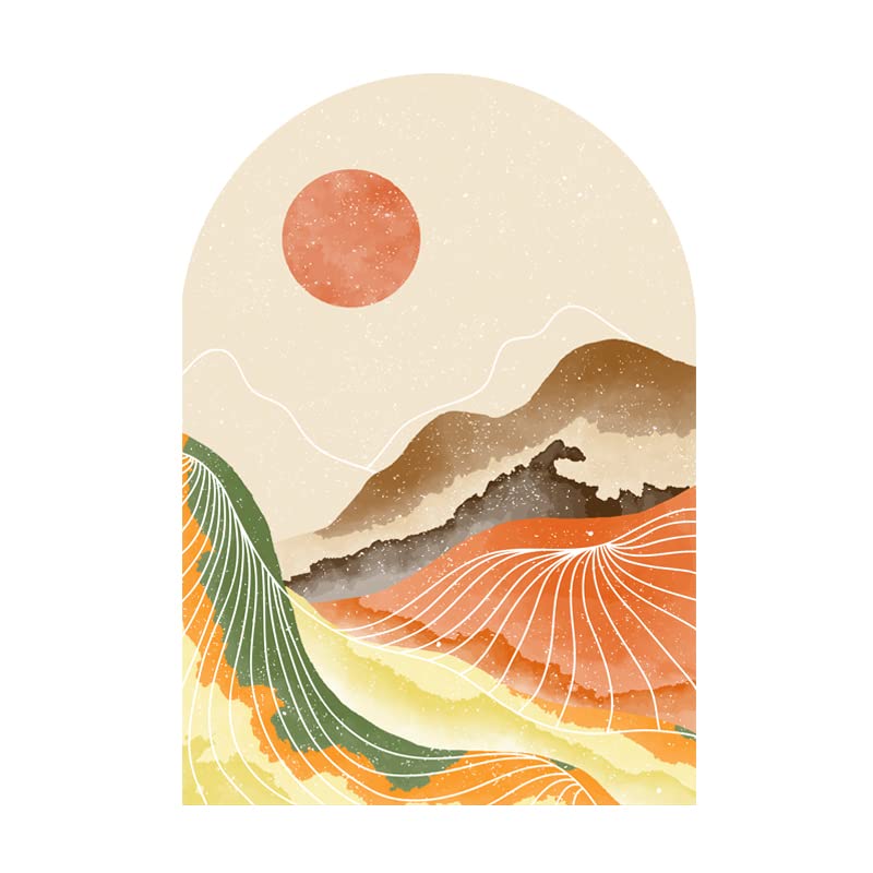 80x114CM Sun Mountain Arch Wandtattoo abnehmbar Vinyl Bogen Wandaufkleber Fototapete Wohnzimmer Home Decor