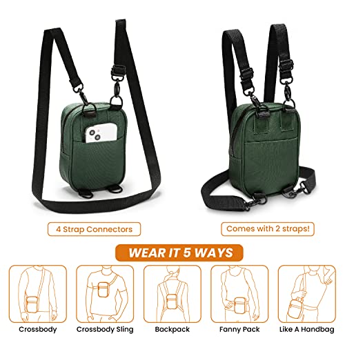 Image of Crossbody Sling Bag for Women Men 5in1 Multi-Use from Recycled Polyester Belt Bag Cross Body Backpack Fanny Pack Purse