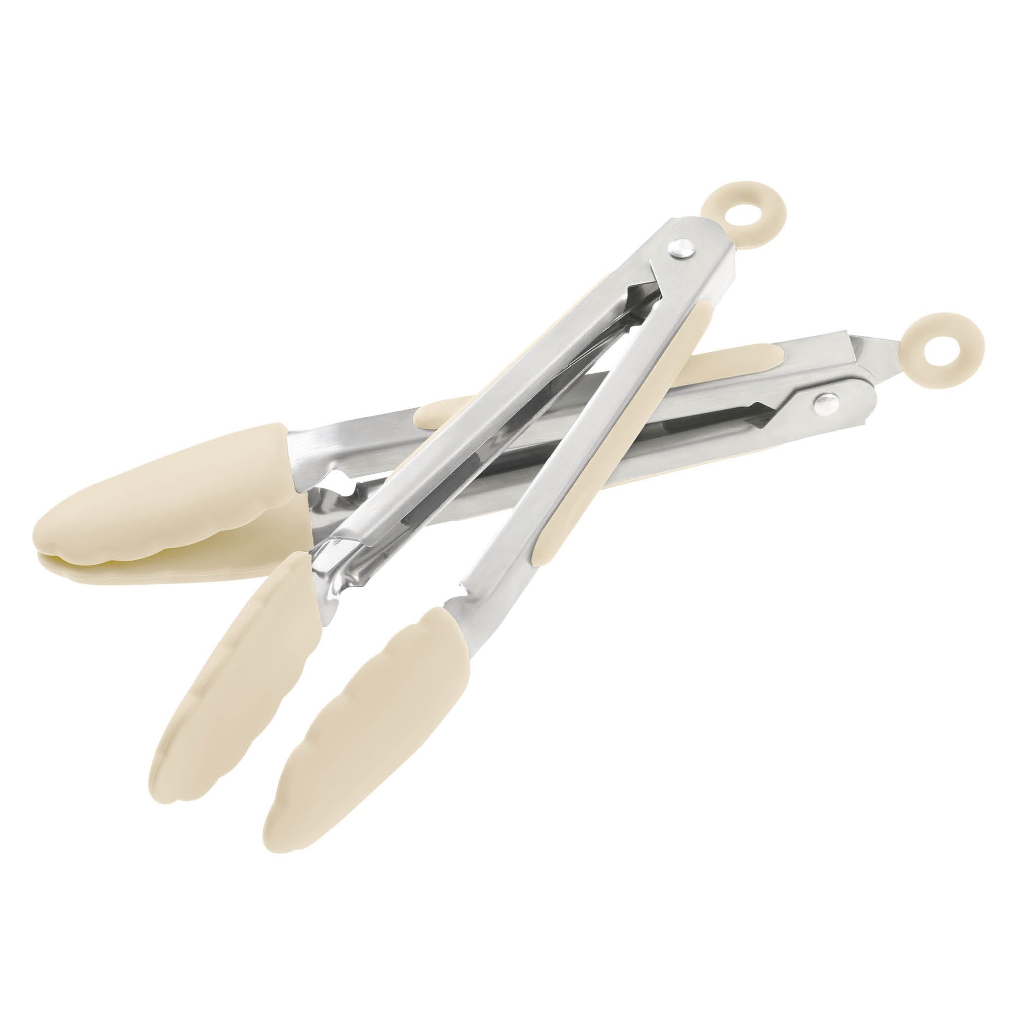Wiltshire Mini Silicone Kitchen Tongs 18cm, Set of Two, Cooking & Serving Tongs, Salad & BBQ Tongs, Stainless Steel, Heat-Resistant Utensil, Non-Stick, Non-Scratch Tip, Biscotti, 21x3.2x2.7cm