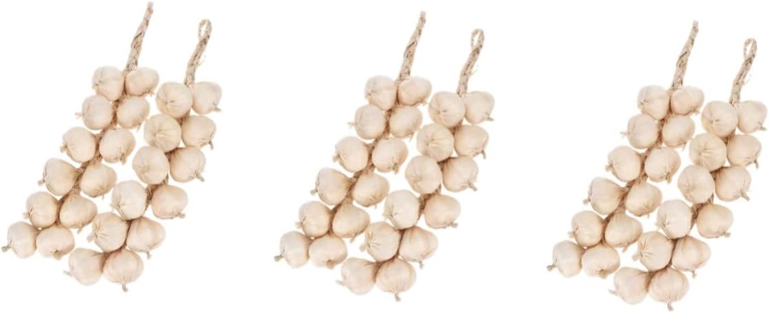 PRETYZOOM 6pcs Giant Garlic Faux Artificial Garlic Strings Realistic Vegetable Decoration