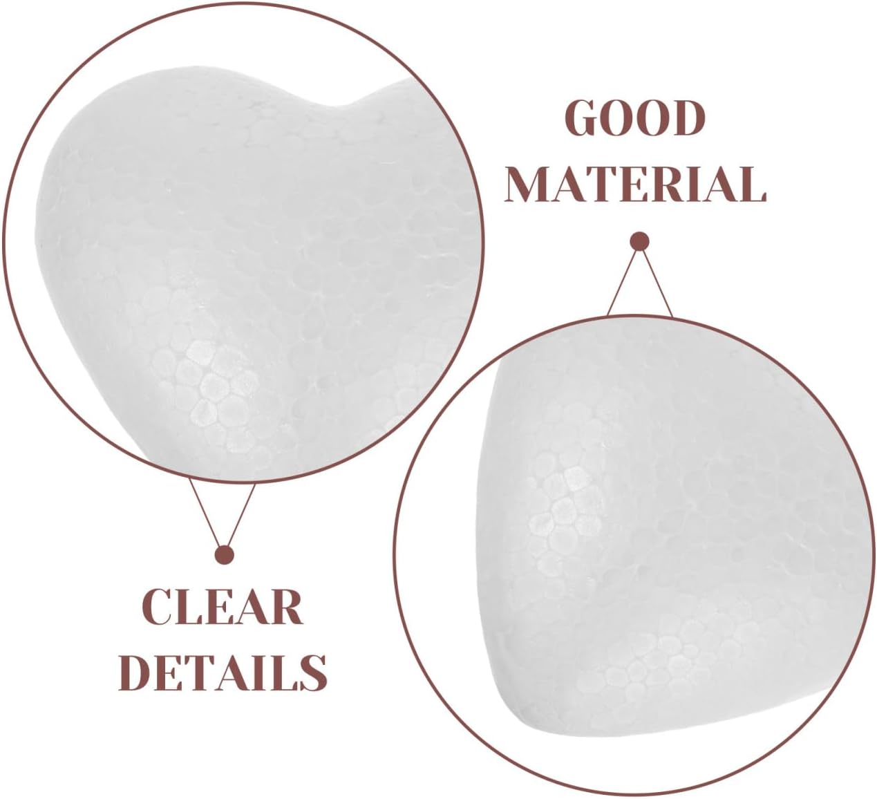 EXCEART 20 Pcs Heart Shaped Foam Balls, 3.34" White Hearts for Valentines Day Crafts, Blank Polystyrene Shapes for Wedding Decor, DIY Floral Arrangements & School Projects