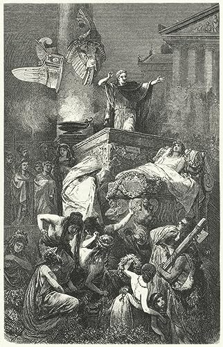 Toile 58x90cm Auguste donnant l'Oration pour grand salon élégant