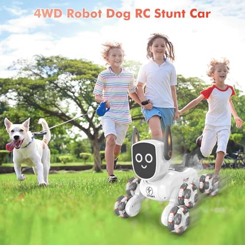 Image of Amitasha Remote Control Transform Robot Dog 8x8 RC Drift Car 8WD Toy with Light and Music 8 Wheel Drive 360 Stunt Car, Birthday Gifts for Boys Kids