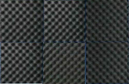 BookishBunny 6 Packs 6 sqft - Premium Quality Acoustic Foam Egg Crate Panel Studio Wall Tile 12" x 12" x 1.4" (Black)