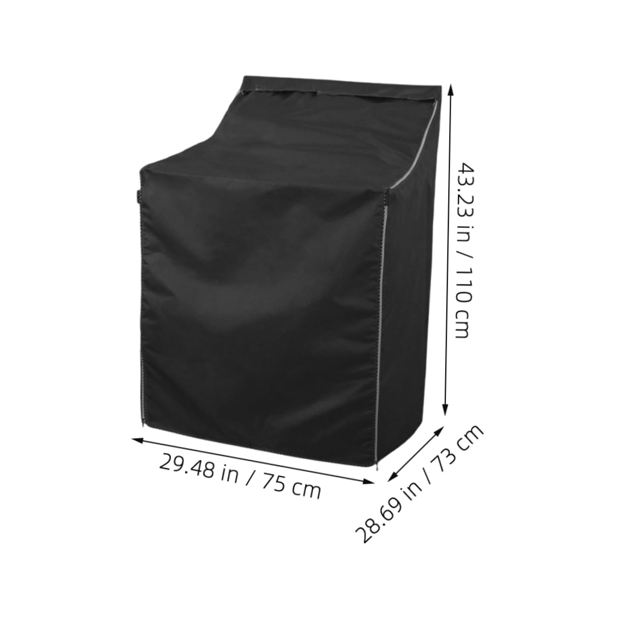 Housse pour Machine à Laver Automatique Imperméable Anti-uv Noire