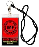 IMF Mission Impossible Novelty Laminated Card with Lanyard Halloween Costume Movie Prop