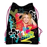 Goldkids Disney Violetta Turnbeutel Stoffrucksack Sportbeutel Turnsack Sportsack Schuh Beutel mit Kordelzug Rucksack Tasche Sack Gymbag 43 x 32 cm schwarz