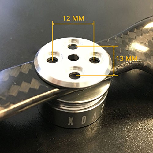 Xoar Dji Inspire 2 Carbon Fiber Propellers 1550 Cw Ccw (2 Pairs) + Aluminum Self-Tightening Adapters. 15 Inch 2 Blade Premium Cf Props Upgrade For Inspire 2 (1550) #TOP2