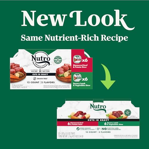 Image of Nutro Cuts in Gravy Wet Dog Food, Lamb & Beef, 3.5 oz, 12 Count, 2pack