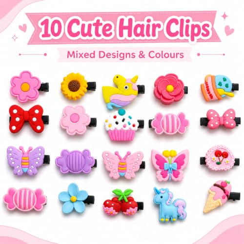 Image of 300 Pcs Hair Accessories for Kids Girls | Cute Baby Hair Clips, Rubber Bands, Nancy Bands, Hair Beads & Mini Claw Clips Combo | Hair Accessories for Baby Girl | Kids Hair Clips Set | Mixed Designs