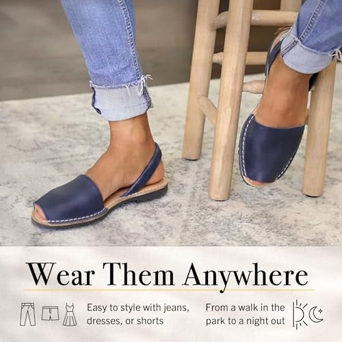 Classic Comfortable Flat Sandals for Women, Dressy Soft Leather Peep Toe Sandals for Women, Versatile Casual Slip-on Flats3