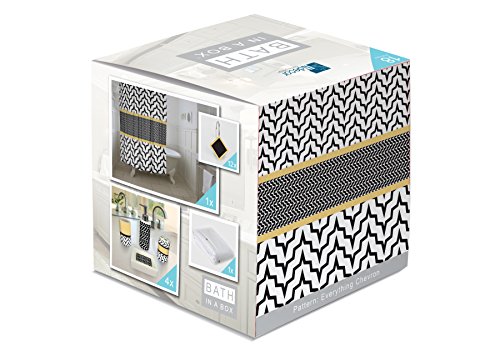 Indecor Home Bath in a Box 18-Piece Bathroom Set, Geometric, Black White
