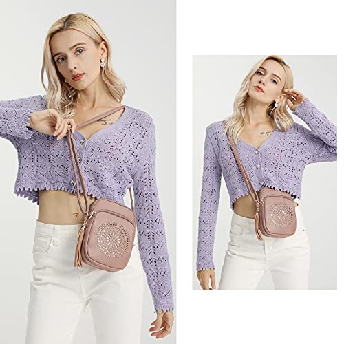 Image of AFKOMST Small Crossbody Phone Purse for Women, Triple-Zip Compartments