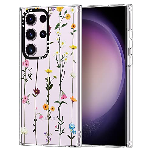 Mosnovo For Galaxy S23 Ultra Case,Samsung Galaxy S23 Ultra 5G Case, Wildflower Floral Clear Design Shock Absorption Bumper Soft Tpu Women Girl Cover Case For Samsung Galaxy S23 Ultra #TOP25