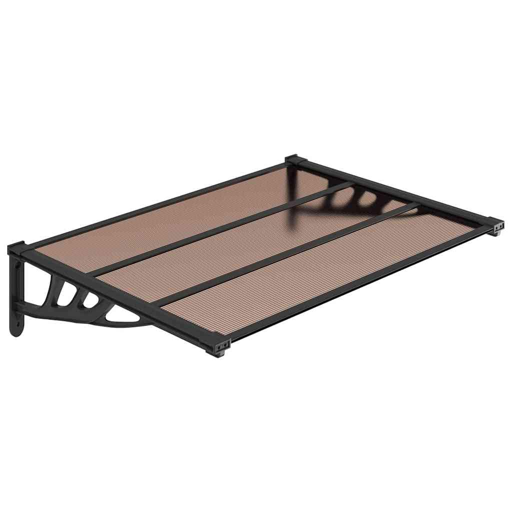 vidaXL Tettoia per Porta Nera 122x90 cm in Policarbonato, pensilina per Porta, pensilina per Porta Posteriore, Tenda da Sole, pensilina per Portico