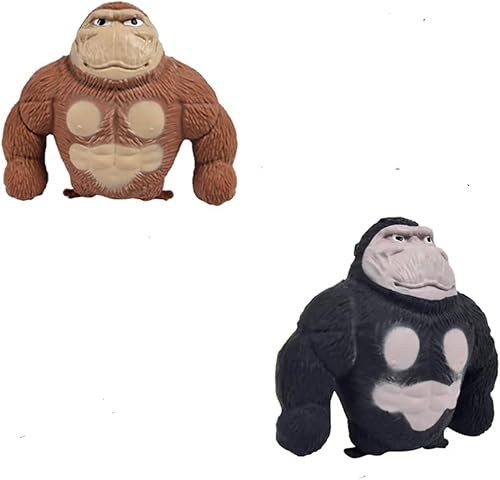 Miniatura 2 de Juego de 2 piezas de mono elástico para descomprimir, suave y elástico para aliviar el estrés, mono esponjoso para cualquier persona como un gran