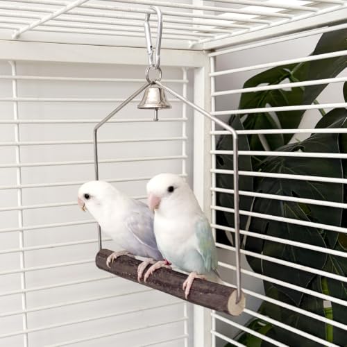 Image of Bird Swing Conure Toys, Parrot Climbing Hammock for Parakeet, Lovebird, Budgie, Small Birds, Cockatiel