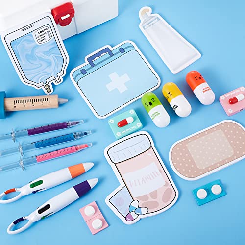 30 Pcs Nurse School Supplies For Students Funny Cute 6 Syringe Pens For Nurses 4 Bone Ballpoint Pens 8 Nurse Sticky Notes Pad 6 Retractable Pens And 6 Nurse Shuttle Pen For Hospital School Gift #TOP3