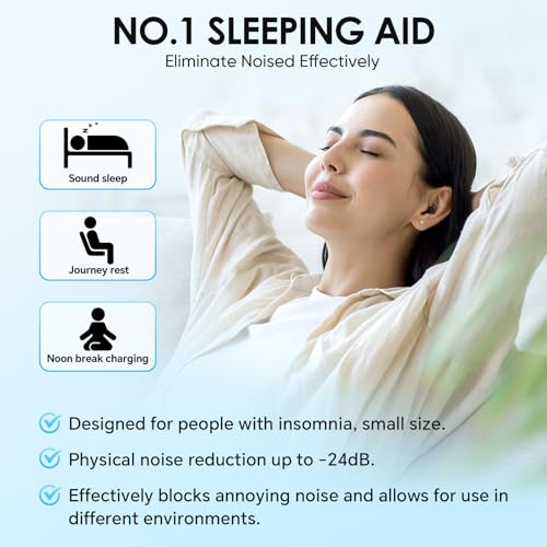 Gxpjycfob Bluetooth 5.3 Sleep Headphones, Wireless Earbuds, Mini Sleep Earbuds with Noise Blocking, Comfortable Sleep Earphones Wireless with Power Indicator, Wireless Ear Buds for Sleeping Work Gxpjycfob Bluetooth 5.3 Sleep Headphones, Wireless Earbuds, Mini Sleep Earbuds with Noise Blocking, Comfortable Sleep Earphones Wireless with Power Indicator, Wireless Ear Buds for Sleeping Work