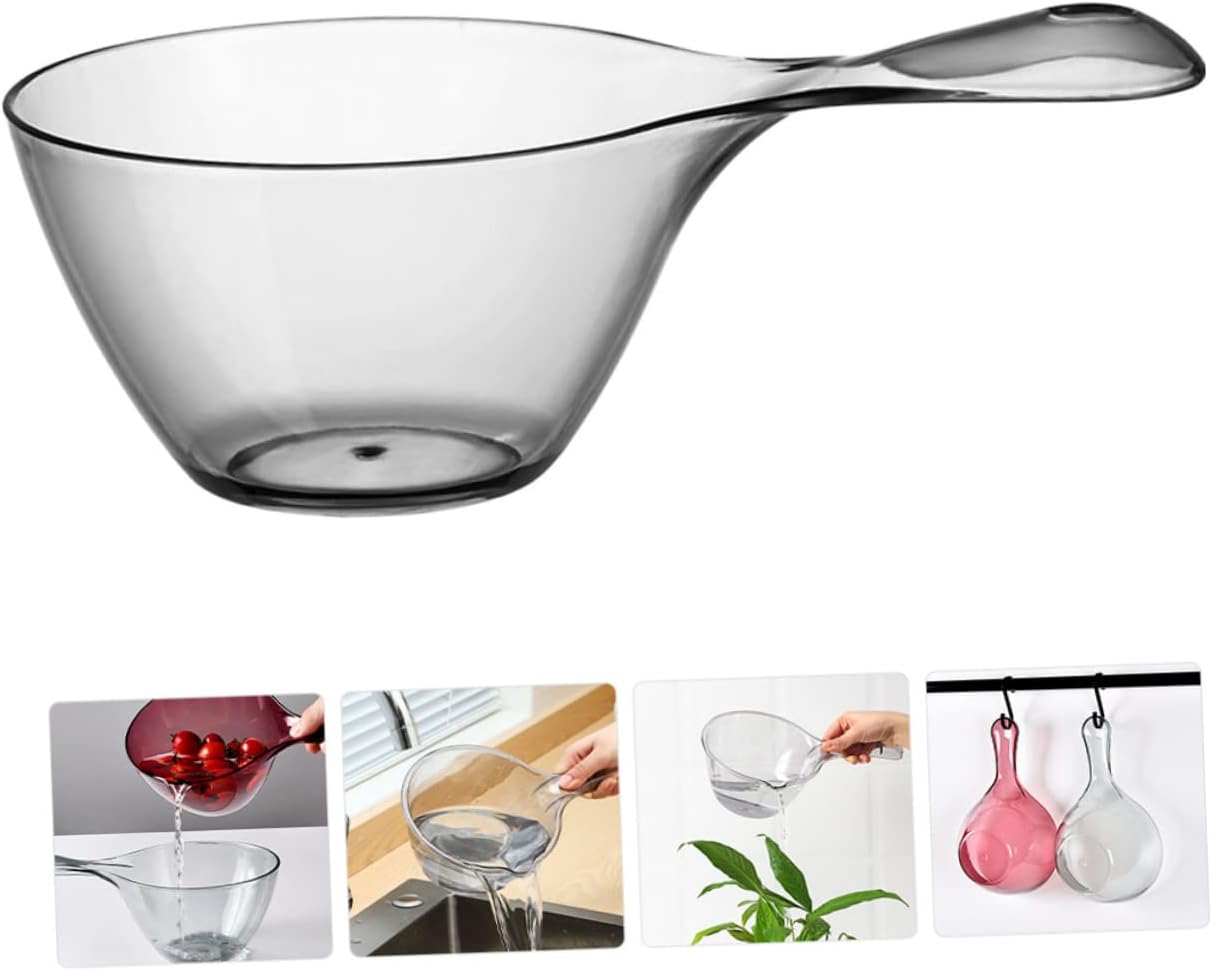 KICHOUSE 3pcs Plastic Water Ladle Reusable Scoop Spoon for Kitchen Garden Hotel Restaurant Ergonomic Handle Colors