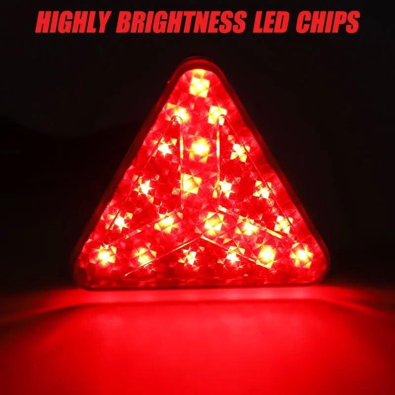 Luz trasera de freno universal 12V con intermitentes triangulares para moto 3