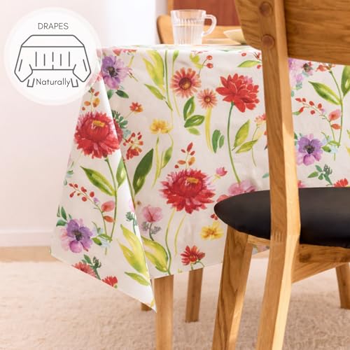 Nappe de jardin en vinyle fleurie pour repas extérieurs et table 200x140cm - 4