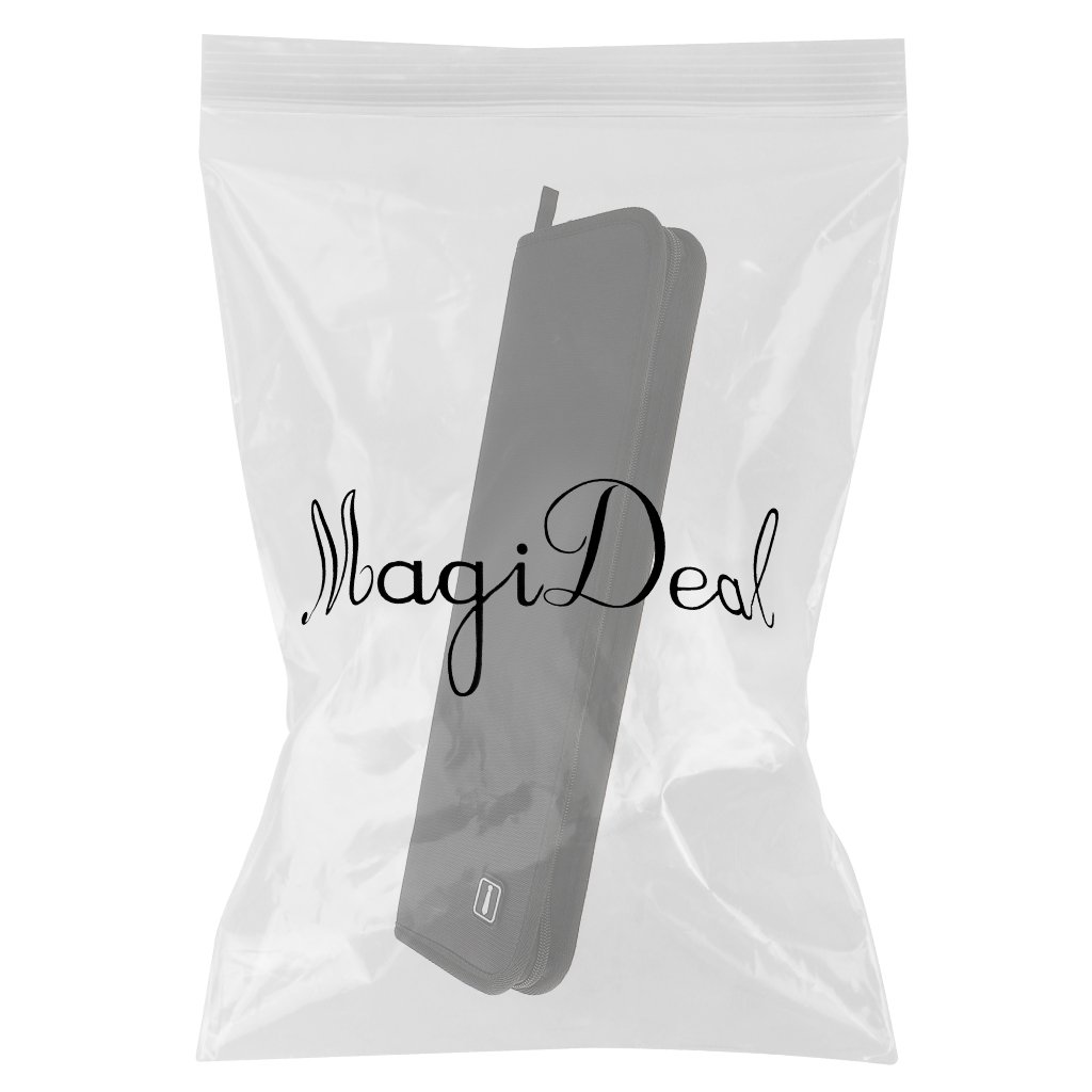 MagiDeal Krawattenetuis Krawattentasche mit Reißverschluss für Herren auf der Reise, aus Nylon - Grau Schwarz