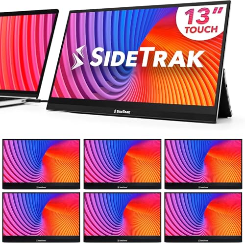 Image of SideTrak Solo Pro 13 inch Touchscreen Portable Monitor for Laptop | 1080p LED Small Laptop Screen Extender with Kickstand | 10ms Response, 60Hz Refresh Rate | USB-C, Mini-HD | 1.6 lbs - 6 Pack
