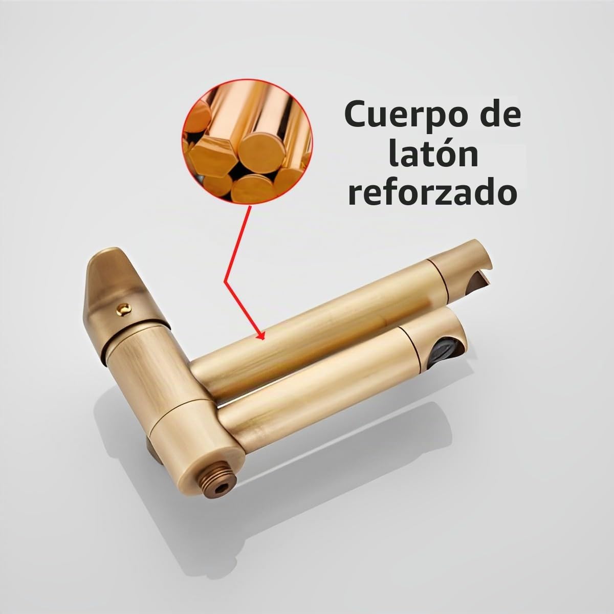 Grifo de Bañera con Ducha de Mano Latón Antiguo | Retro mezclador monomando de bañera en pared, caño largo giratorio de 90 ° con soporte y 1.5m manguera
