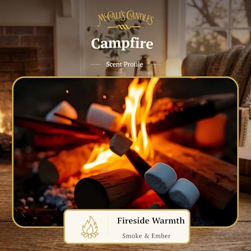 Image of McCall's Candles | Campfire | Scented Wax Melt | Smoky Cedarwood, Glowing Embers & Crisp Night Air | 6-Piece Break-Apart Bar | 12-24 Hours Per Wedge | Poured in the USA | 5.5 oz