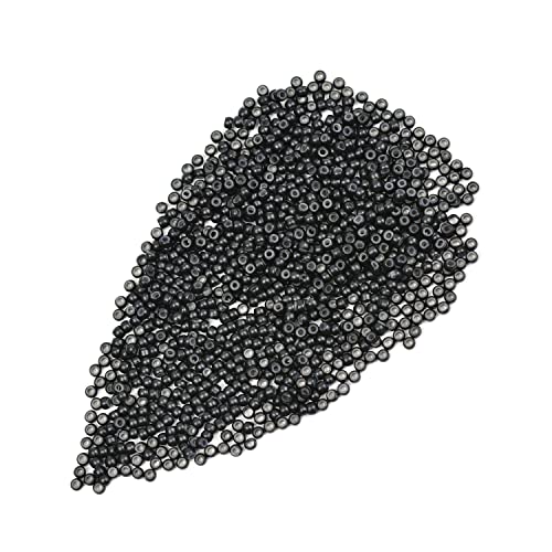 200 Pcs 3.0mm Silicone Lined Beads Nano Beads for Hair Extensions Copper Nano Ring for Nano Tip Extension (Black)