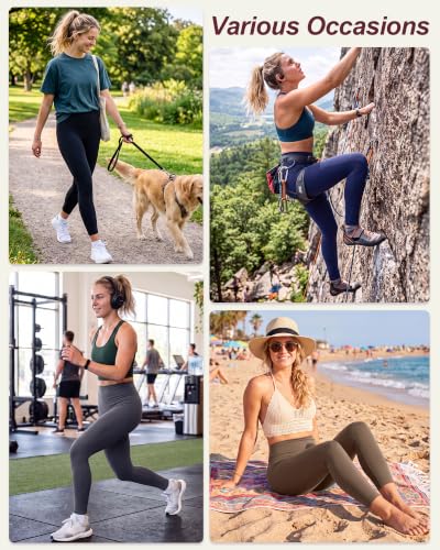 Image of TNNZEET High Waisted Leggings for Women - No See Through Tummy Control Cycling Workout Yoga Pants with Pockets Reg & Plus