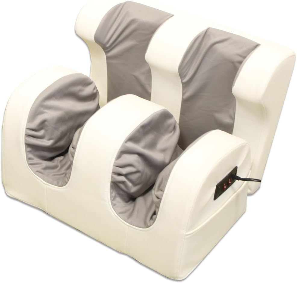 足マッサージ器 ホワイト×グレー ヒーター付 白 足裏 ふくらはぎ 家庭用マッサージ器