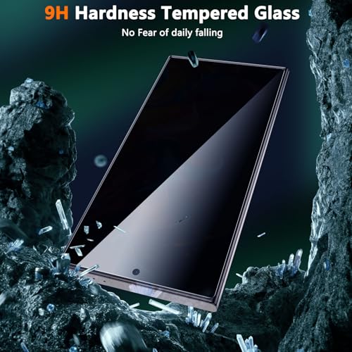Image of Fotbor for Samsung Galaxy S24 Ultra 28 Privacy Screen Protector and Camera Lens Protector, [3s Installation], Fingerprint ID 9H+ Tempered Glass 2Pack