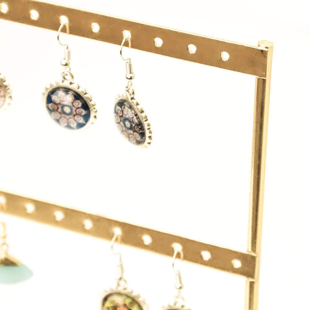 Organizzatore Orecchini Porta Orecchini 72 Fori - Organizer Gioielli 3 Livelli Nero Per Esposizione Porta Orecchini Metallo