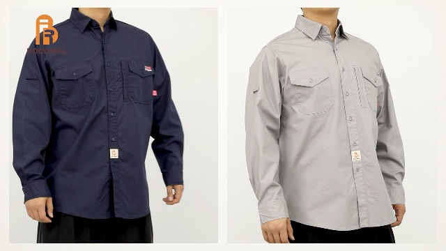Amazon.com: BOCOMAL FR Shirts 6oz Ripstop Durable Rugged Zipper