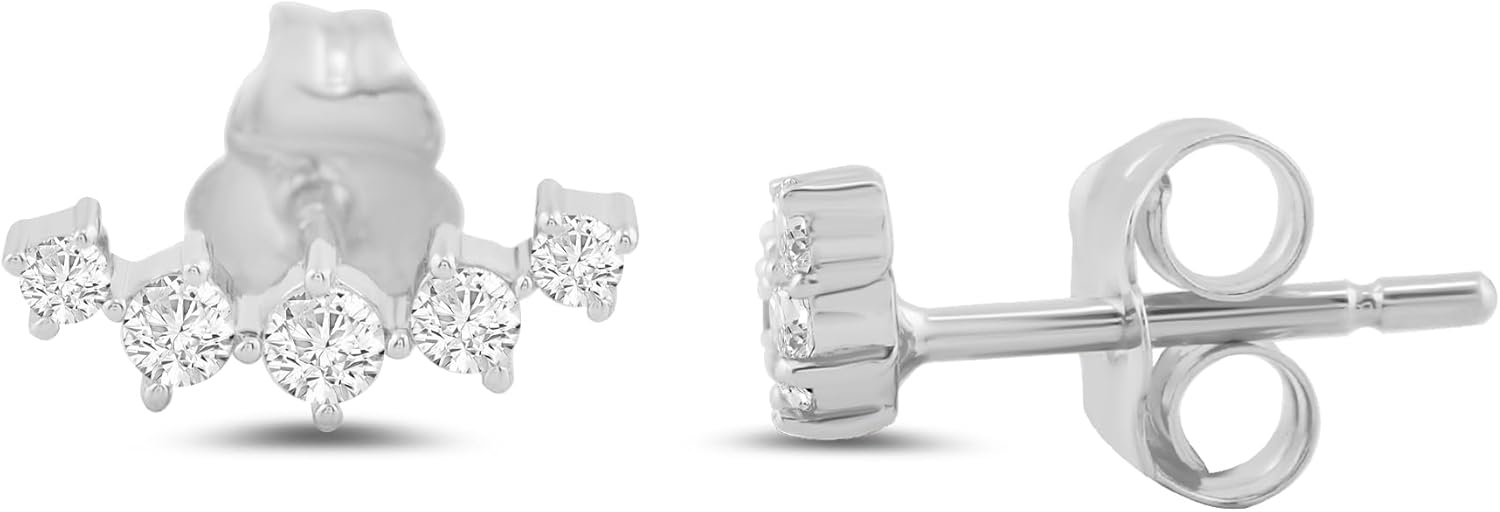 Amazon Essentials White 10K Gold 0.25 cttw Round Diamonds Stud Earrings - Image 3
