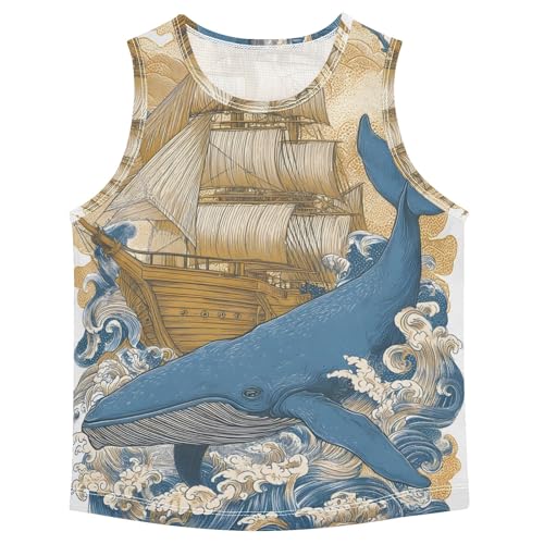 Boys' Tank Top Shirt Whale Boat Bird Sleeveless T-Shirts